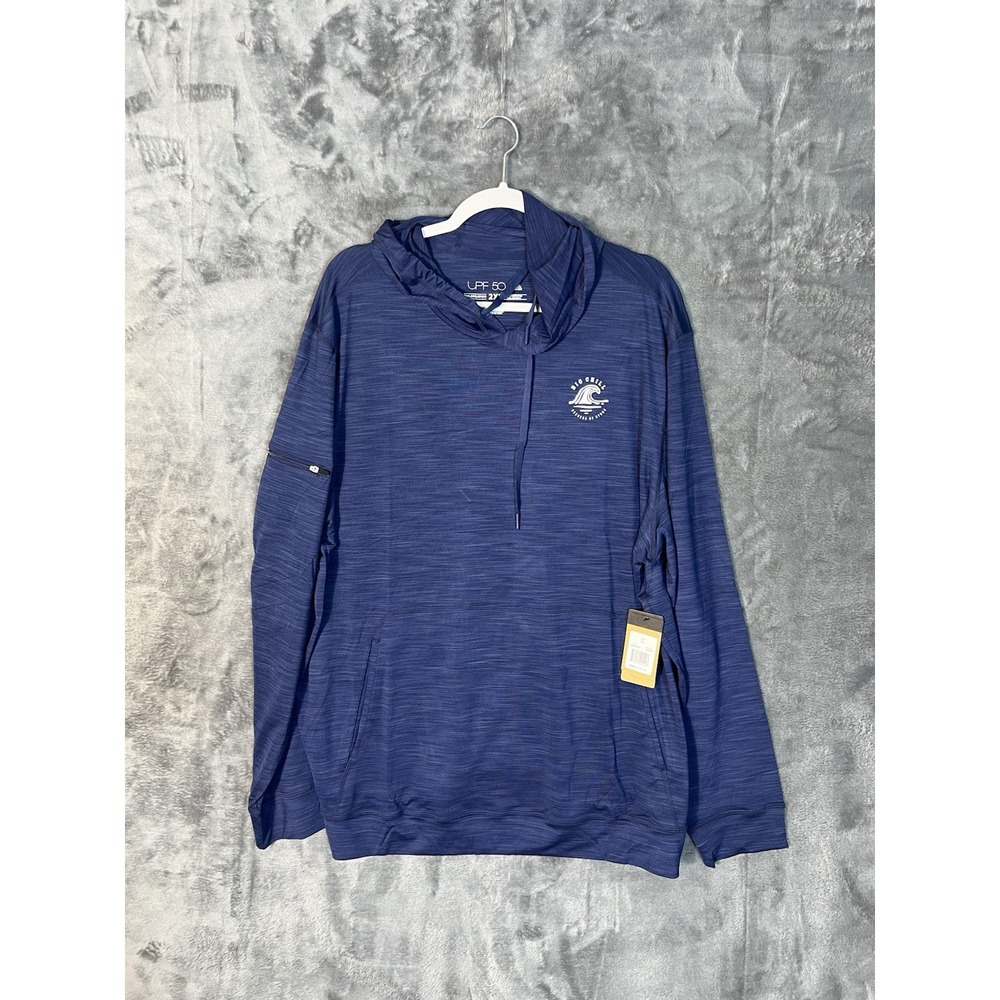 Big Chill Seekers of Stoke Sun Hoodie Mens 2XL Blue UPF 50 HLM7070 NEW
